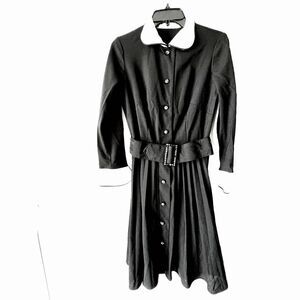 Women's Toni Dodd vintage luxury front black button collared long sleeve S.